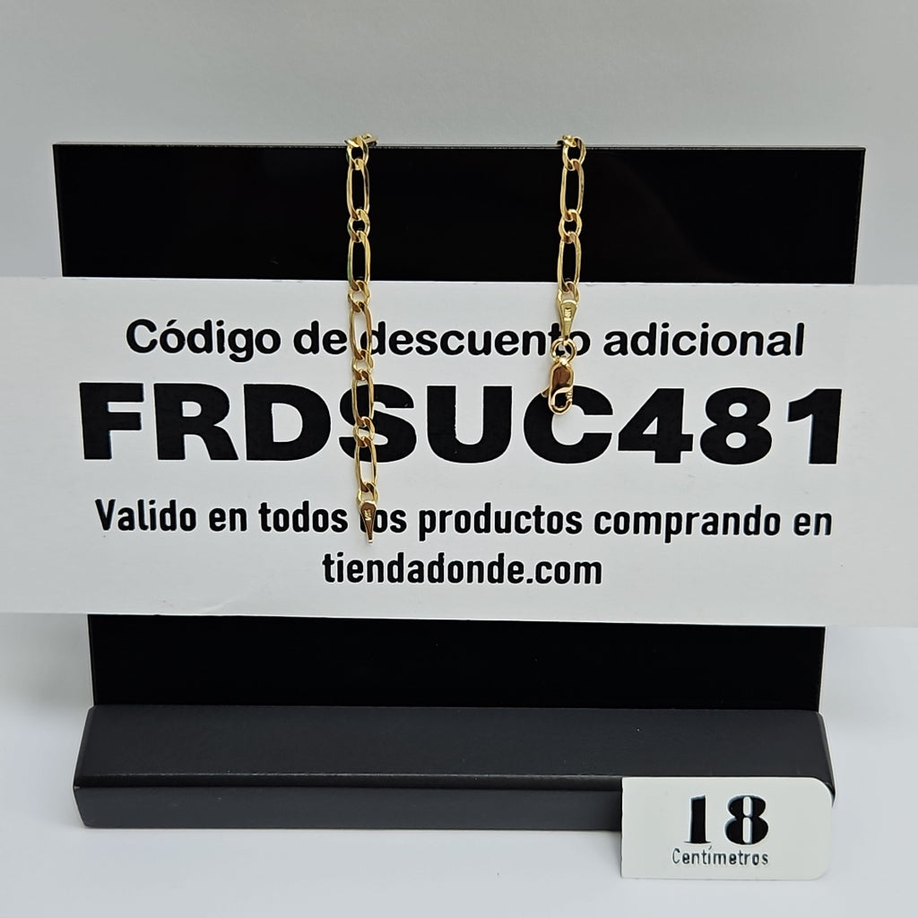 PULSERAS TEJIDO ESLABONES ORO 14K 16 CM 2.6 GR (NUEVO)