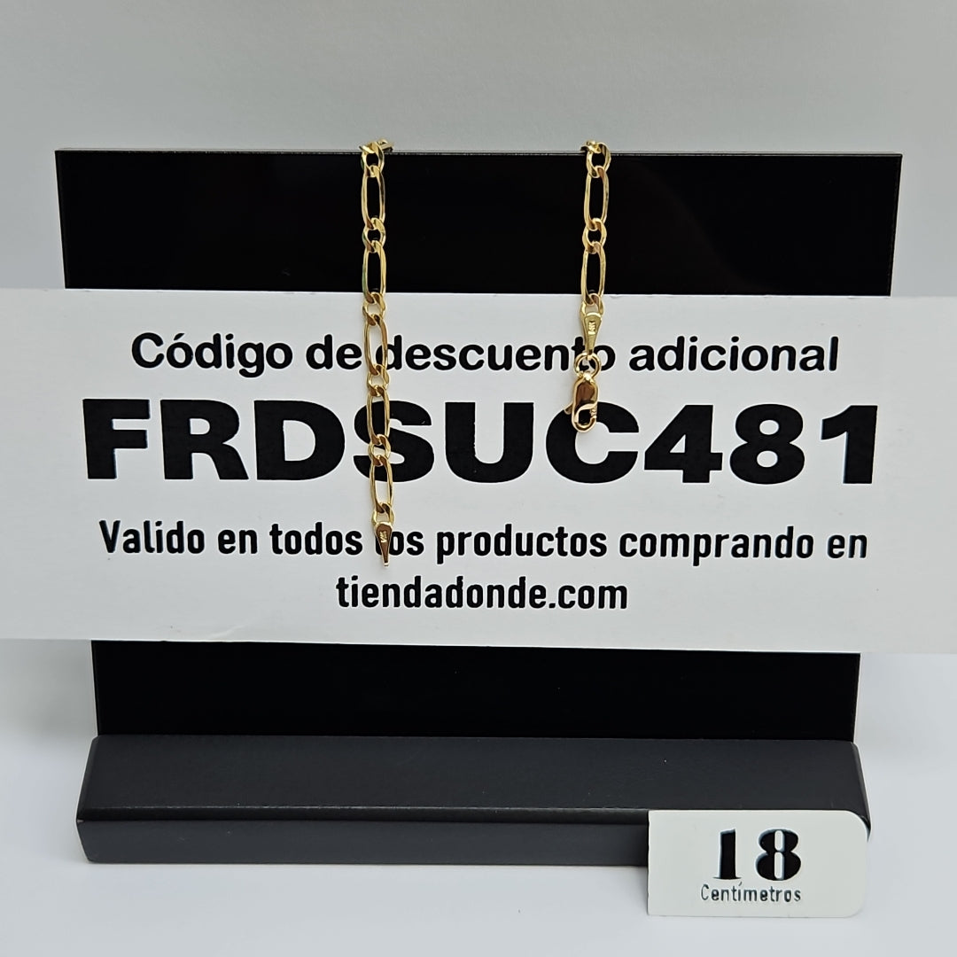 PULSERAS TEJIDO ESLABONES ORO 14K 16 CM 2.6 GR (NUEVO)