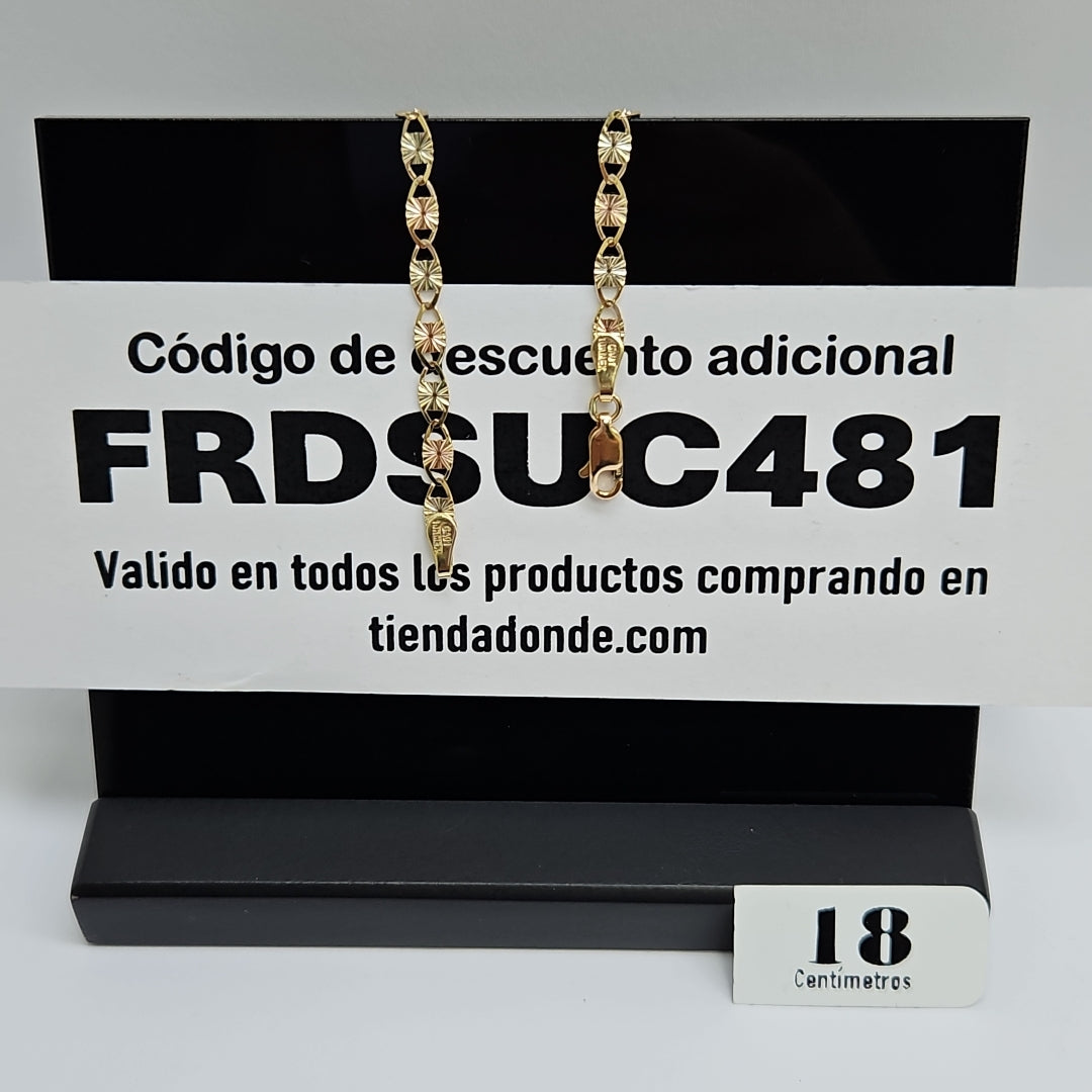 PULSERAS TEJIDO GUCHI ORO 10K 18 CM 2.6 GR (NUEVO)