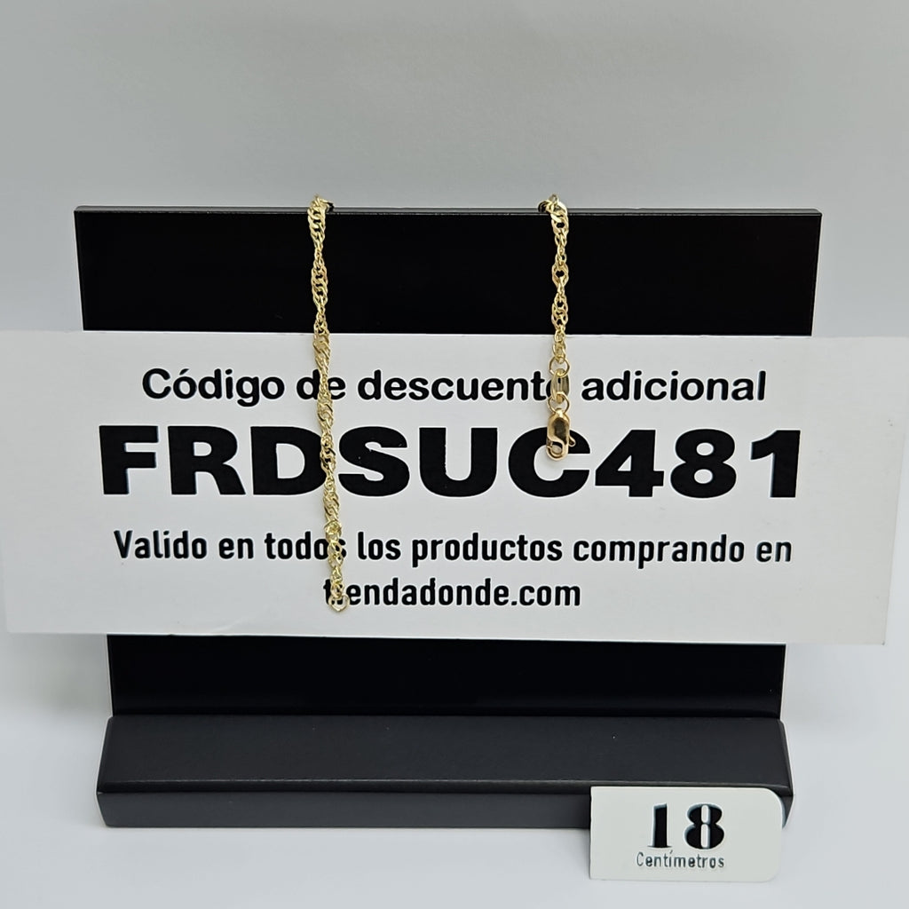 PULSERAS TEJIDO MEDIO TZL ORO 14K 18 CM 1.9 GR (NUEVO)