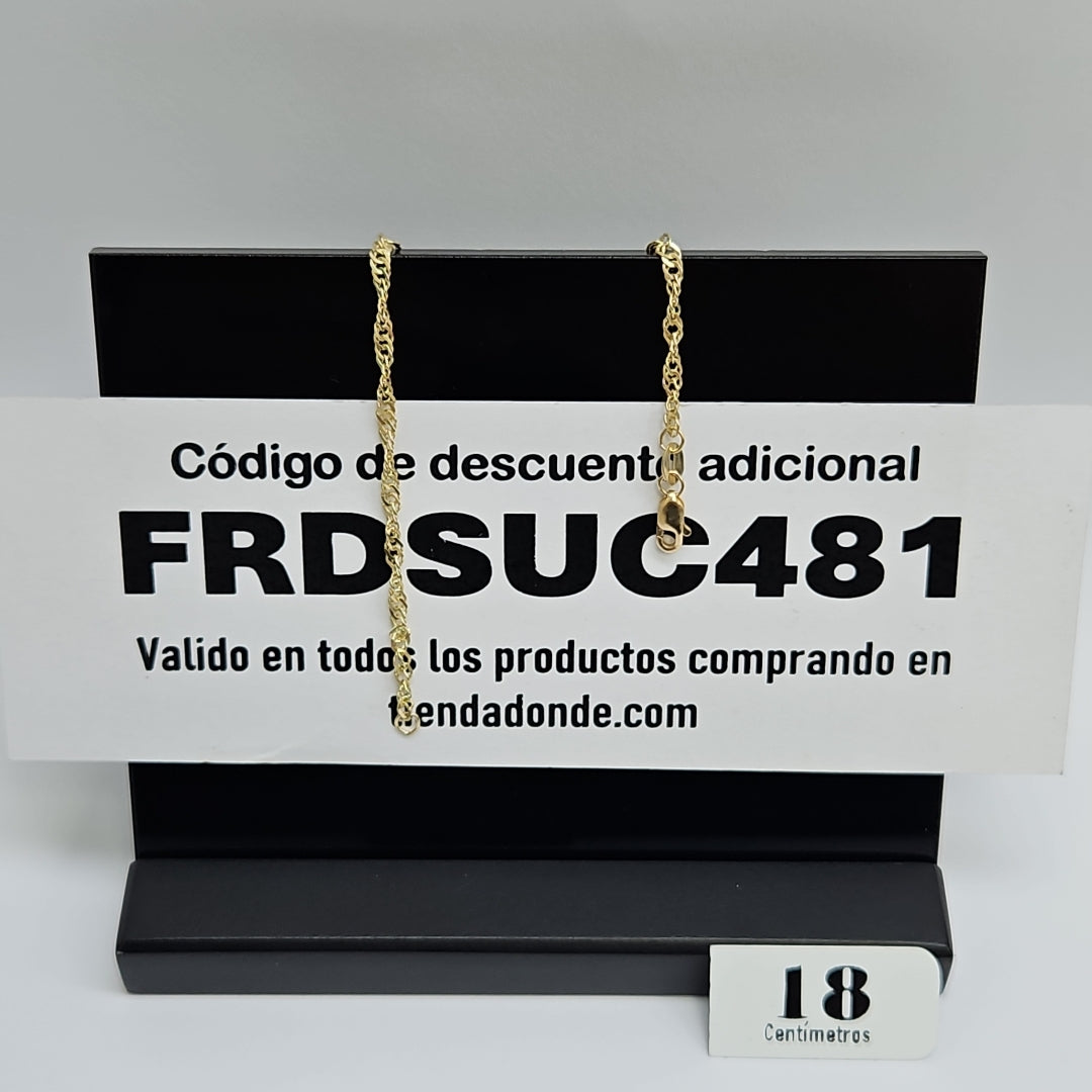 PULSERAS TEJIDO MEDIO TZL ORO 14K 18 CM 1.9 GR (NUEVO)