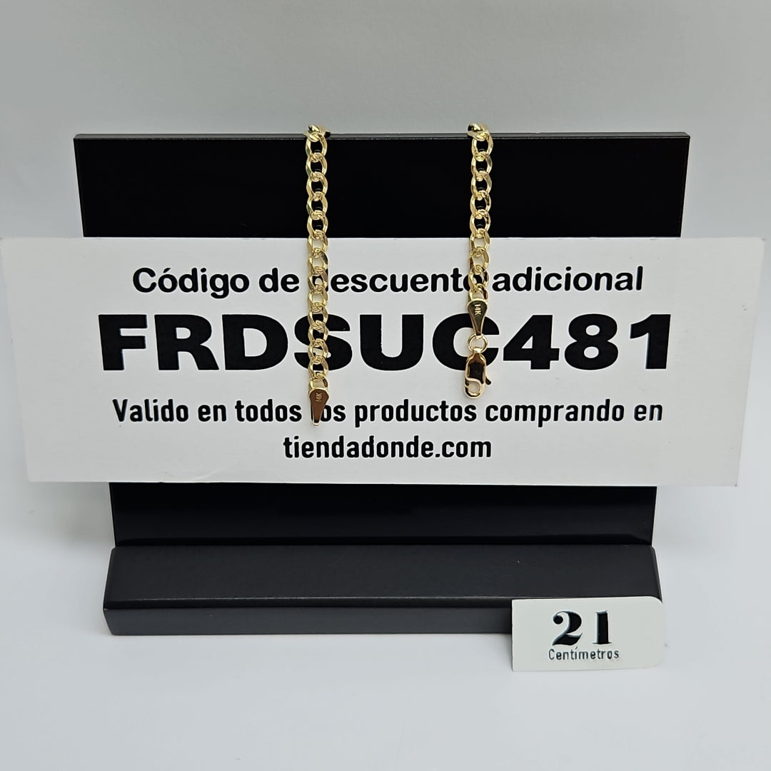 PULSERAS BARBADA ORO 14K 21 CM 5.2 GR (NUEVO)