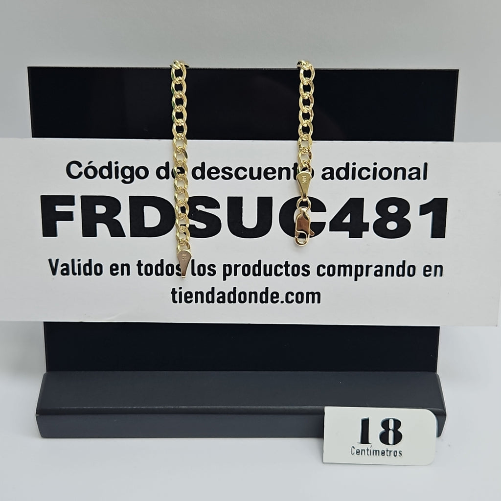 PULSERAS BARBADA ORO 14K 18 CM 4.7 GR (NUEVO)