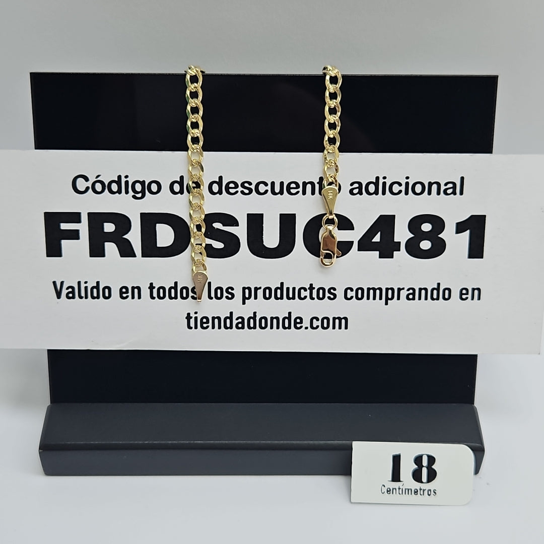 PULSERAS BARBADA ORO 14K 18 CM 4.7 GR (NUEVO)