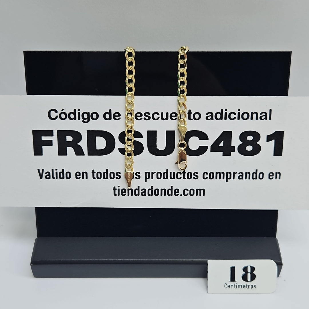PULSERAS BARBADA ORO 14K 18 CM 4.5 GR (NUEVO)