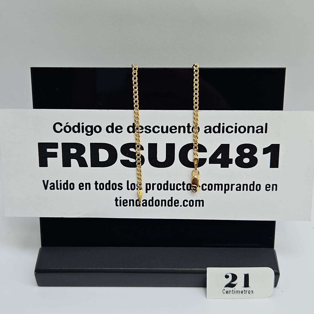 PULSERAS BARBADA DIAMANTADA ORO 14K 18 CM 2.4 GR (NUEVO)