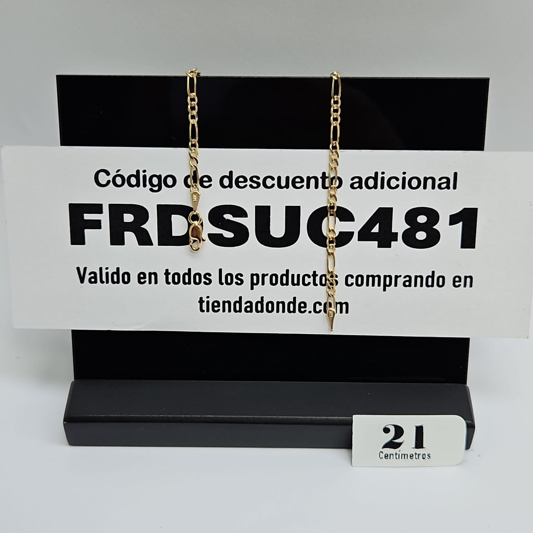 PULSERAS 3X1 ORO 14K 21 CM 2 GR (NUEVO)