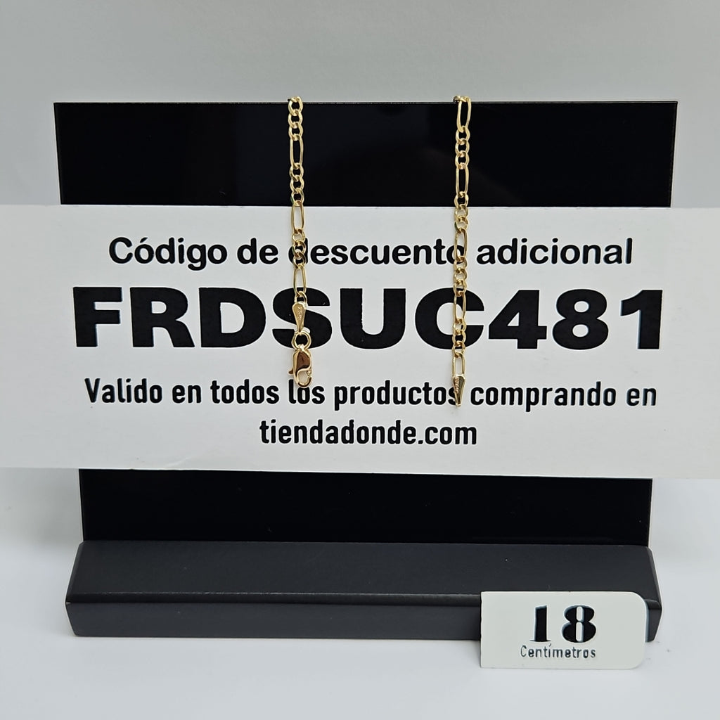 PULSERAS 3X1 ORO 14K 18 CM 1.9 GR (NUEVO)