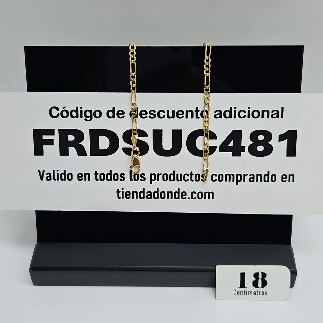PULSERAS 3X1 ORO 14K 18 CM 1.9 GR (NUEVO)