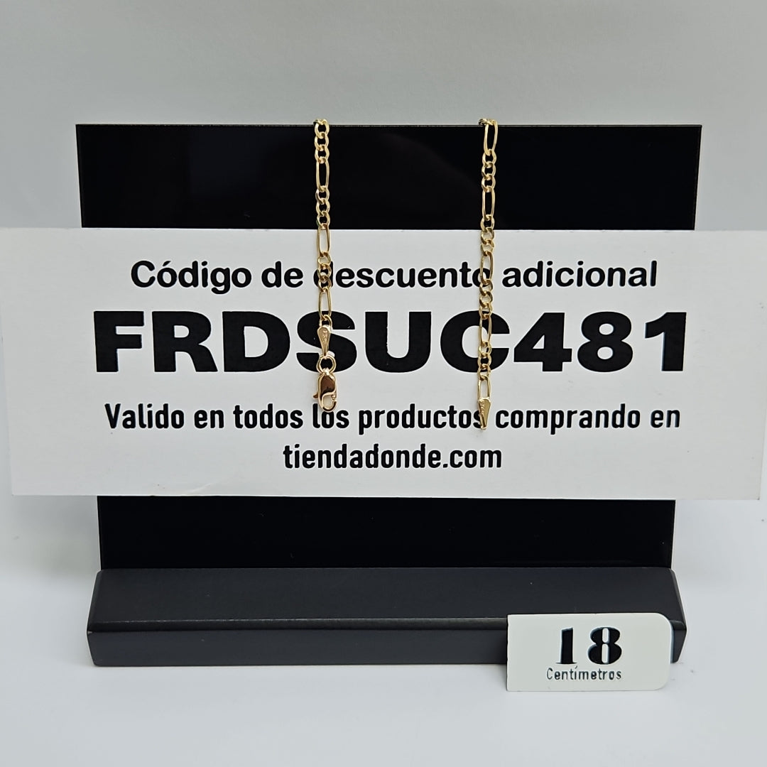 PULSERAS TEJIDO 3X1 ORO 14K 18 CM 1.9 GR (NUEVO)