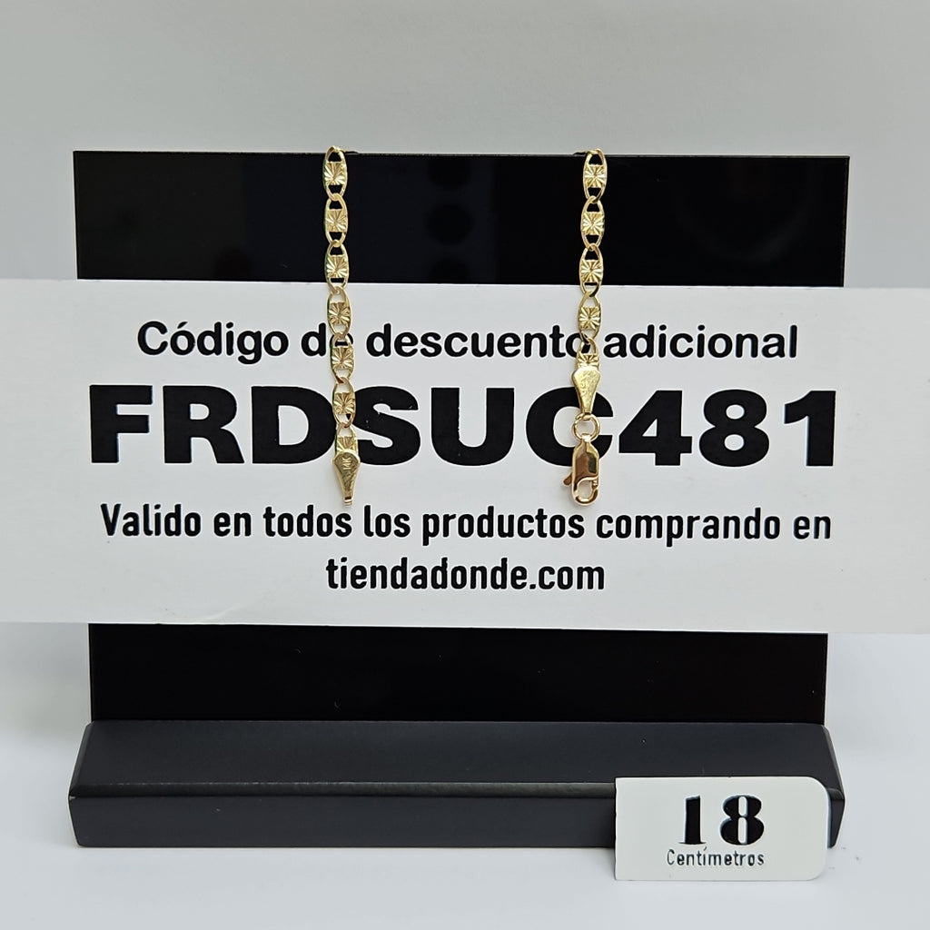 PULSERAS GUCHI ORO 14K 18 CM 2.9 GR (NUEVO)