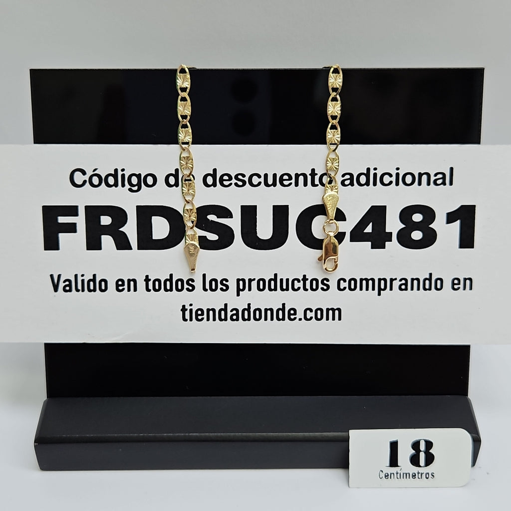 PULSERAS GUCHI ORO 14K 18 CM 2.8 GR (NUEVO)