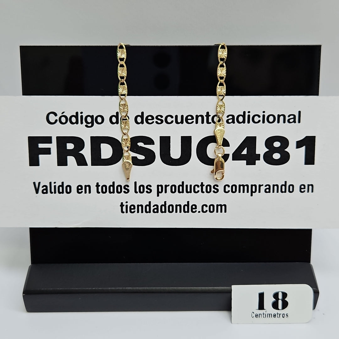 PULSERAS GUCHI ORO 14K 18 CM 2.8 GR (NUEVO)