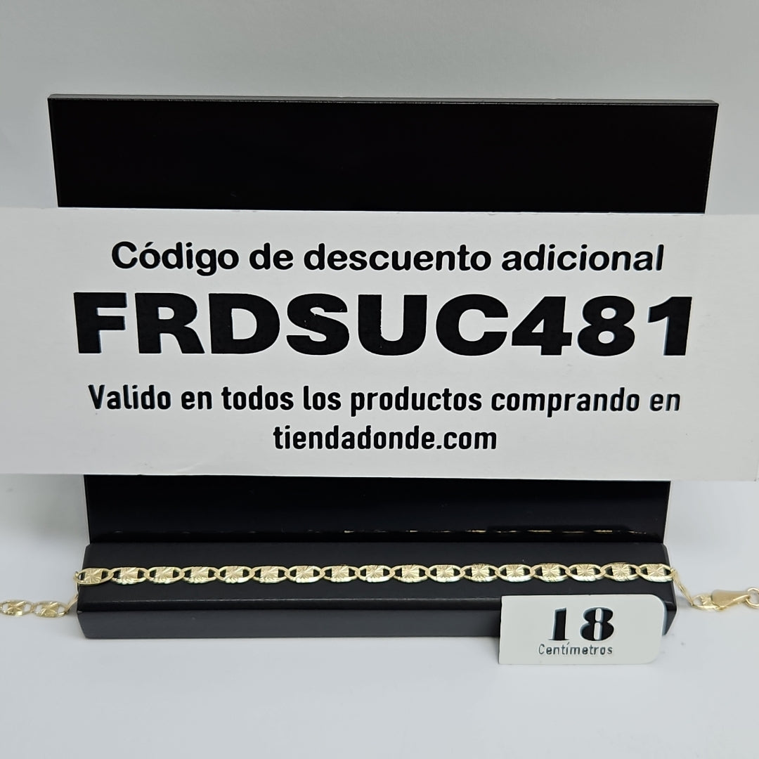 PULSERAS GUCHI ORO 14K 18 CM 2.9 GR (NUEVO)