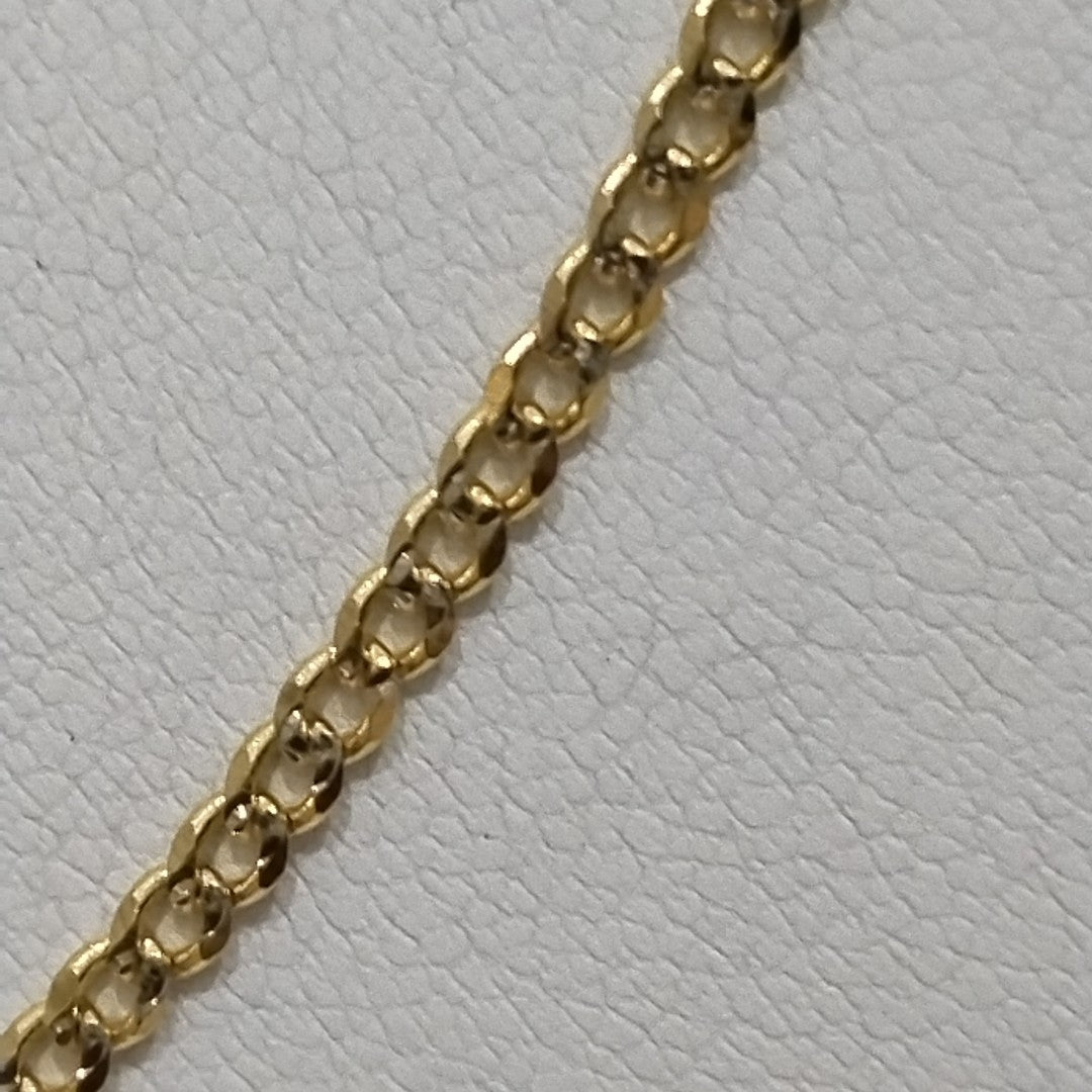 CADENAS BARBADA DIAMANTADA ORO 14K 55 CM 5.7 GR (NUEVO)