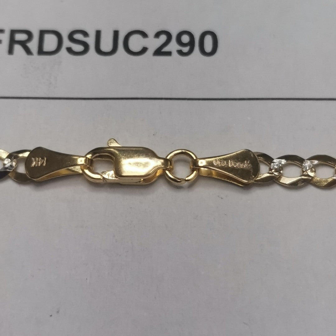 CADENAS BARBADA DIAMANTADA ORO 14K 55 CM 8.9 GR (NUEVO)