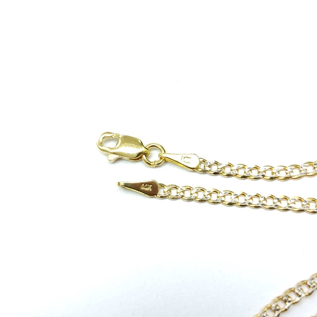 CADENAS BARBADA DIAMANTADA ORO 14K 60 CM 6.1 GR (NUEVO)