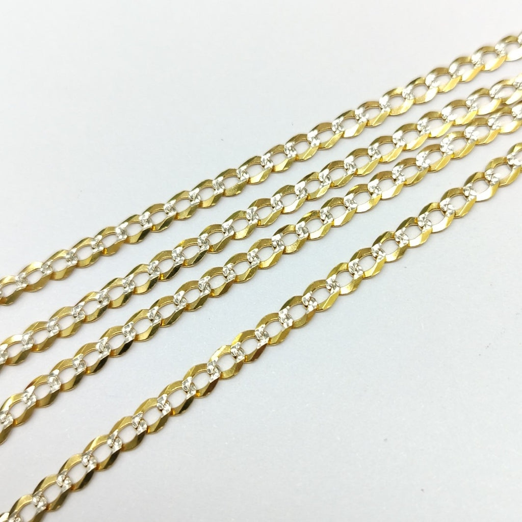 CADENAS BARBADA DIAMANTADA ORO 14K 60 CM 9.5 GR (NUEVO)