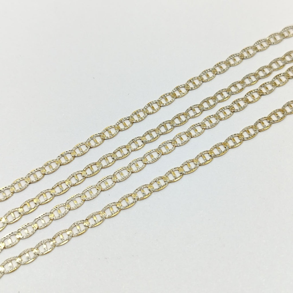 CADENAS TEJIDO GUCHI DIAMANTADO ORO 10K 55 CM 3.8 GR (NUEVO)