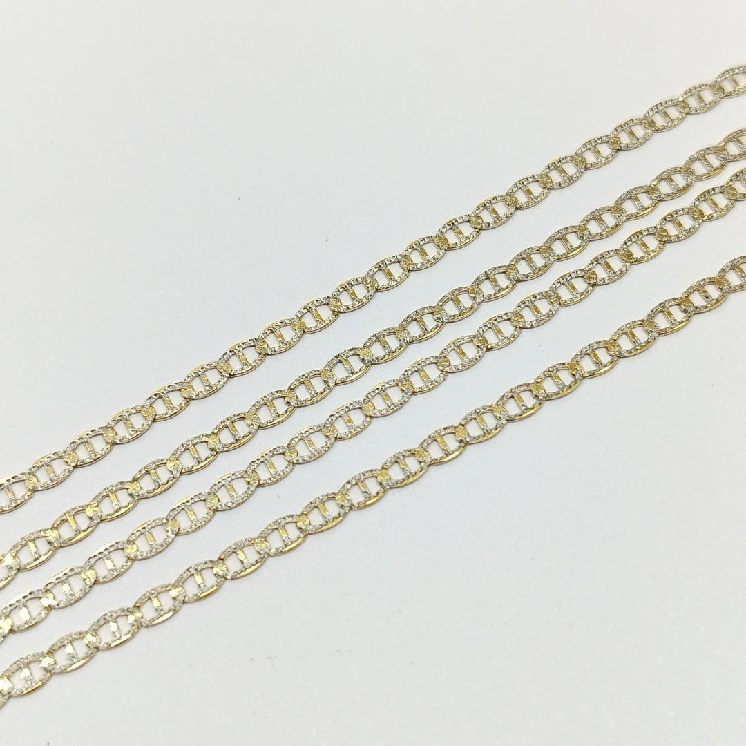 CADENAS TEJIDO GUCHI DIAMANTADO ORO 10K 55 CM 3.8 GR (NUEVO)
