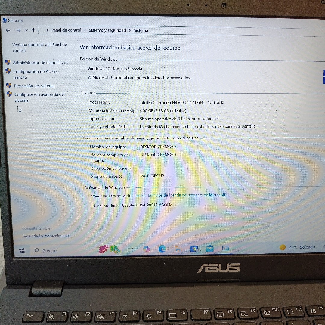 LAPTOP ASUS E410KA-CL464 (2024) 64 GB SSD 4 GB RAM (SEMINUEVO)