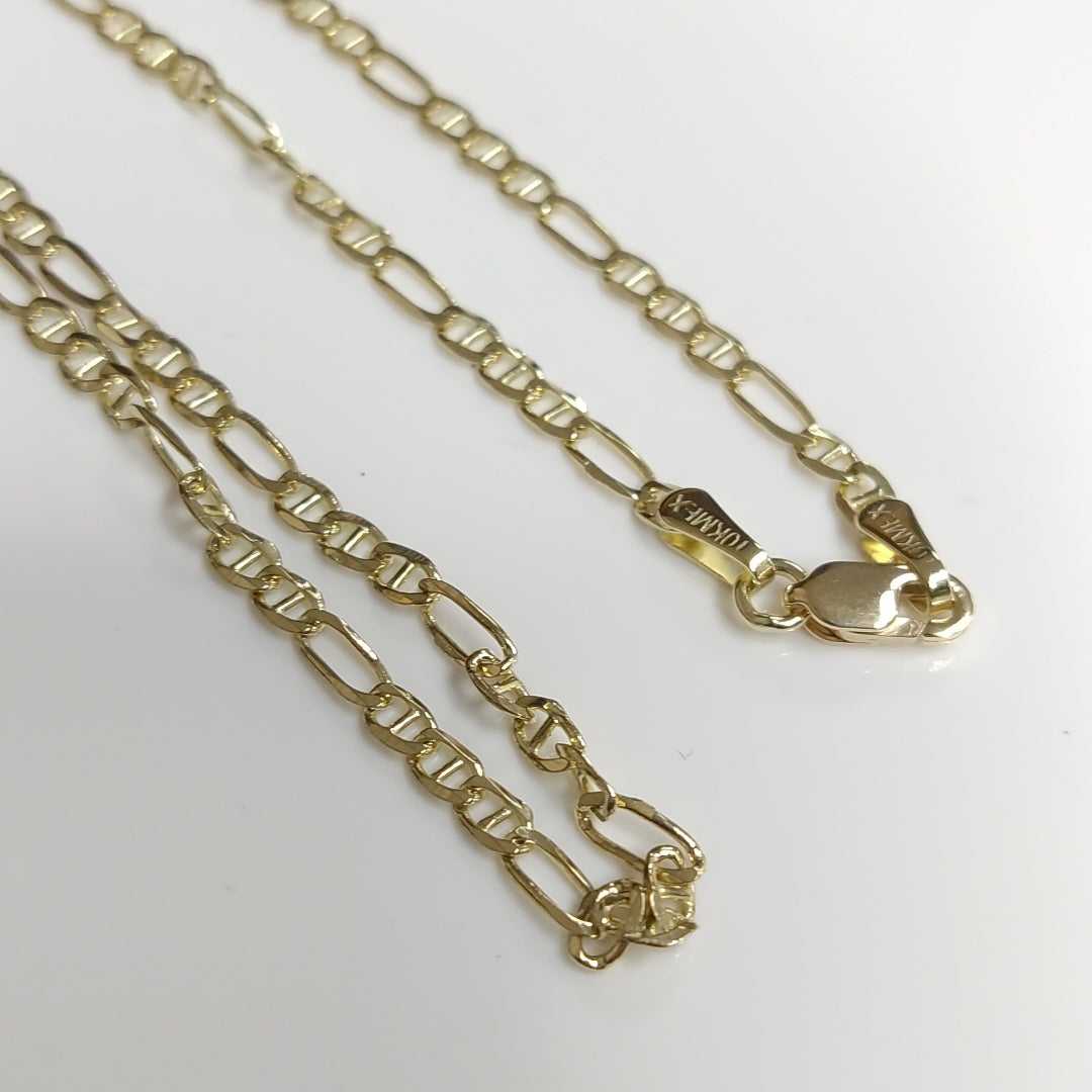 CADENAS TEJIDO FIGARO GUCHI ORO 10K 60 CM 5.3 GR (NUEVO)