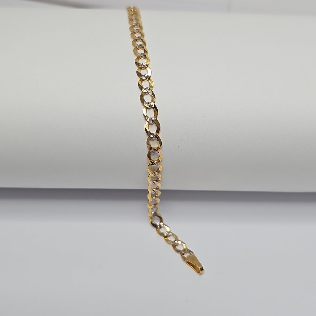 PULSERAS BARBADA DIAMANTADA ORO 14K 18 CM 4.3 GR (NUEVO)