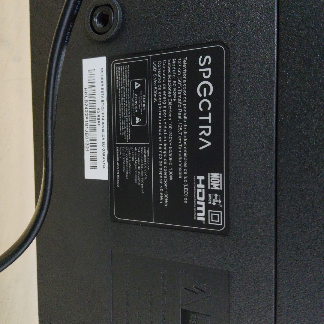 PANTALLA SPECTRA 50-RSPF (2022) 50" ULTRA HD 4K (SEMINUEVO)