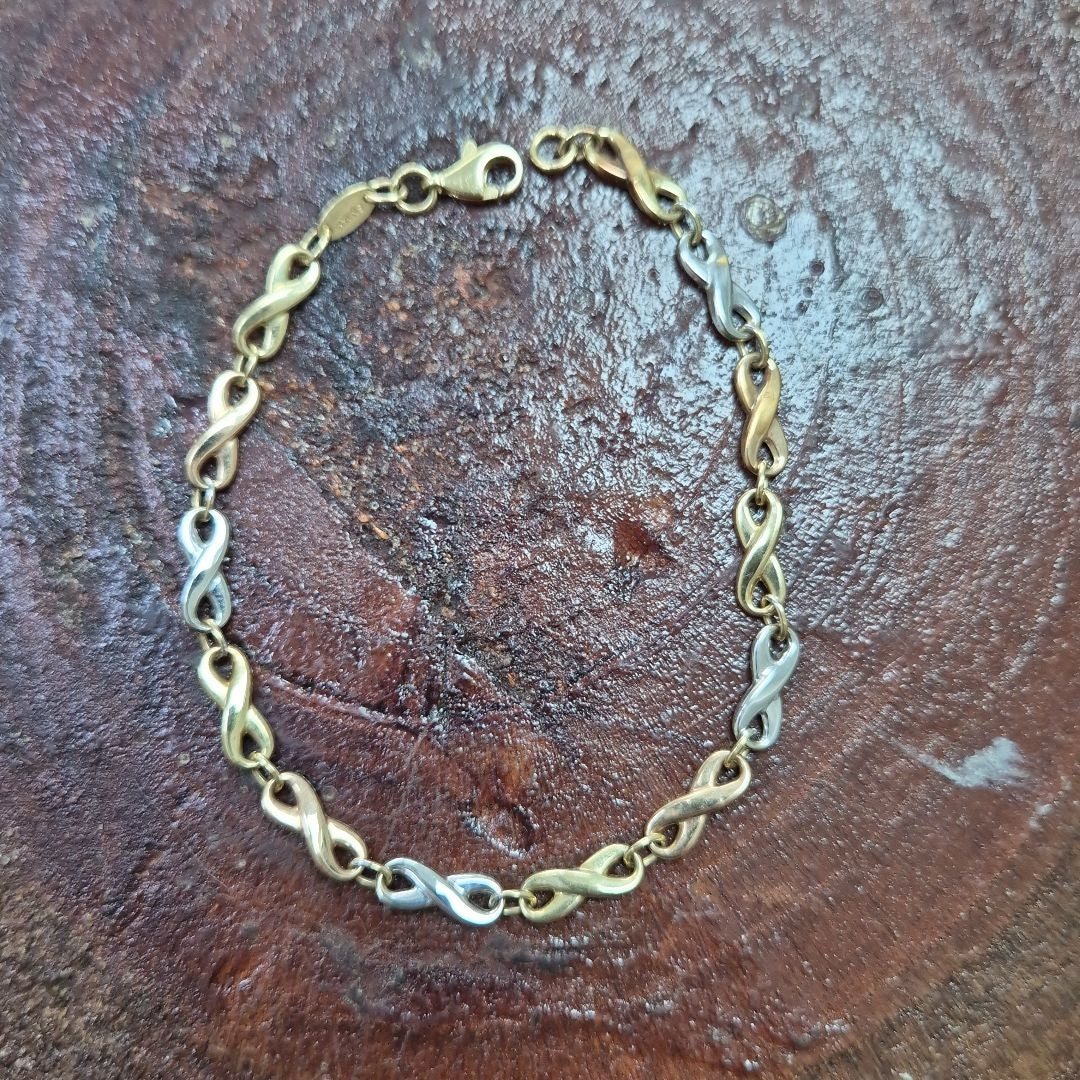 PULSERA ORO COMBINADO 14 K 3,10 GRMS (SEMINUEVO)