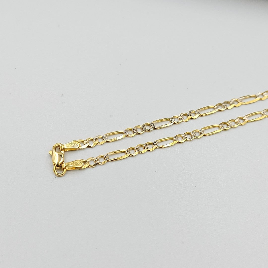 CADENAS TEJIDO 3X1 DIAMANTADO ORO 10K 50 CM 5.7 GR (NUEVO)