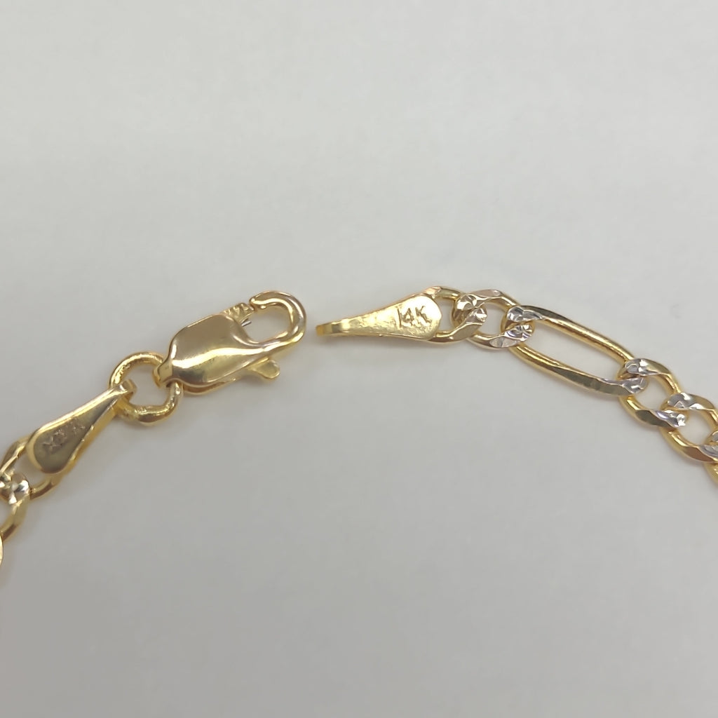 PULSERAS 3X1 DIAMANTADA ORO 14K 18 CM 3 GR (NUEVO)