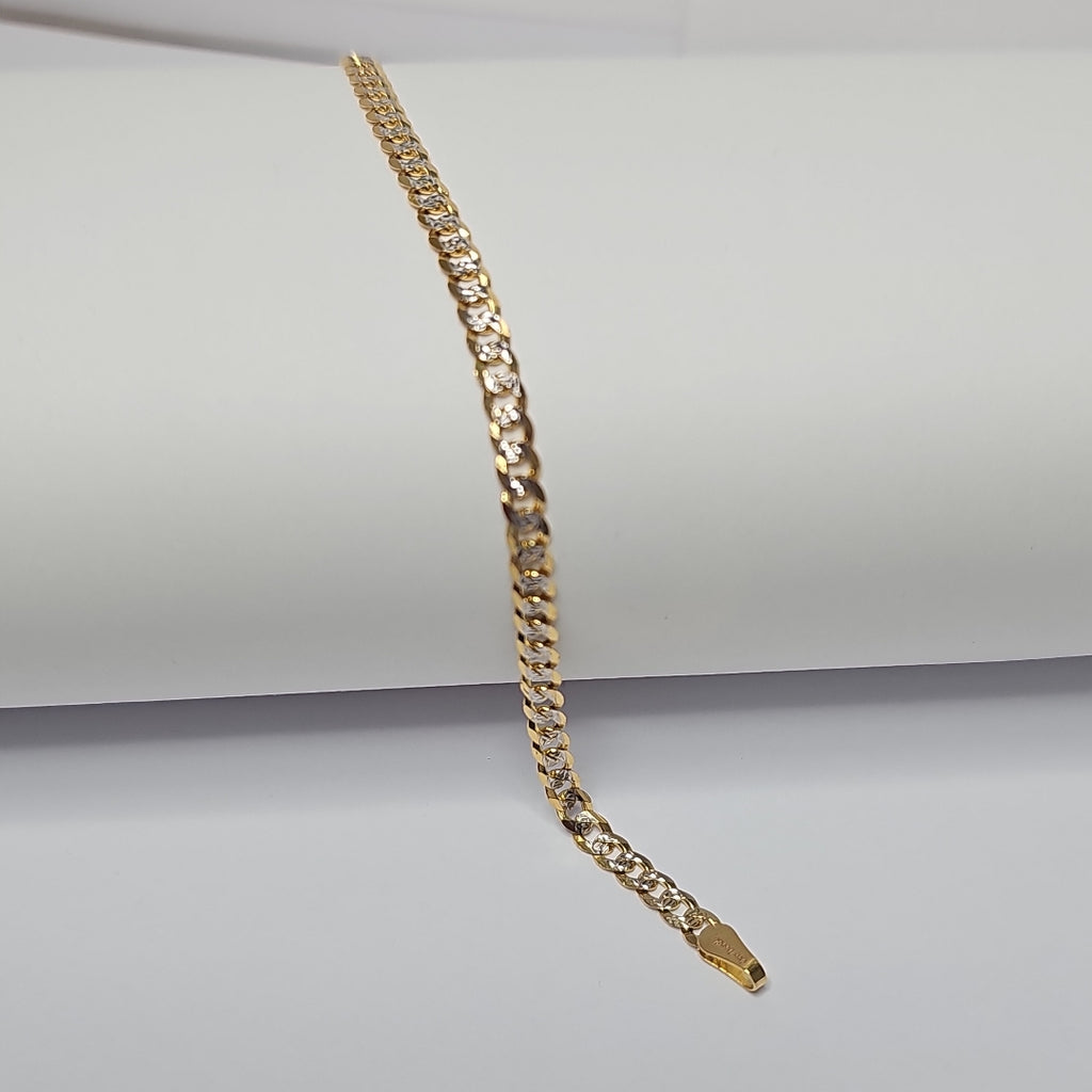 PULSERAS TEJIDO BARBADA ORO 14K 18 CM 4.5 GR (NUEVO)