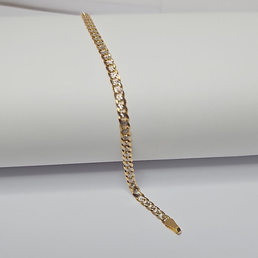 PULSERAS TEJIDO BARBADA ORO 14K 18 CM 4.5 GR (NUEVO)