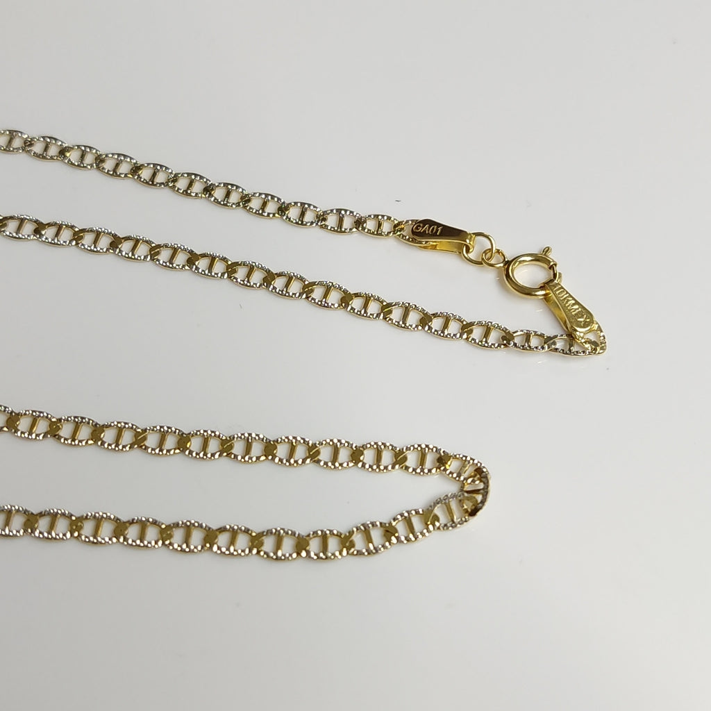 CADENAS TEJIDO GUCHI DIAMANTADO ORO 10K 55 CM 3.9 GR (NUEVO)