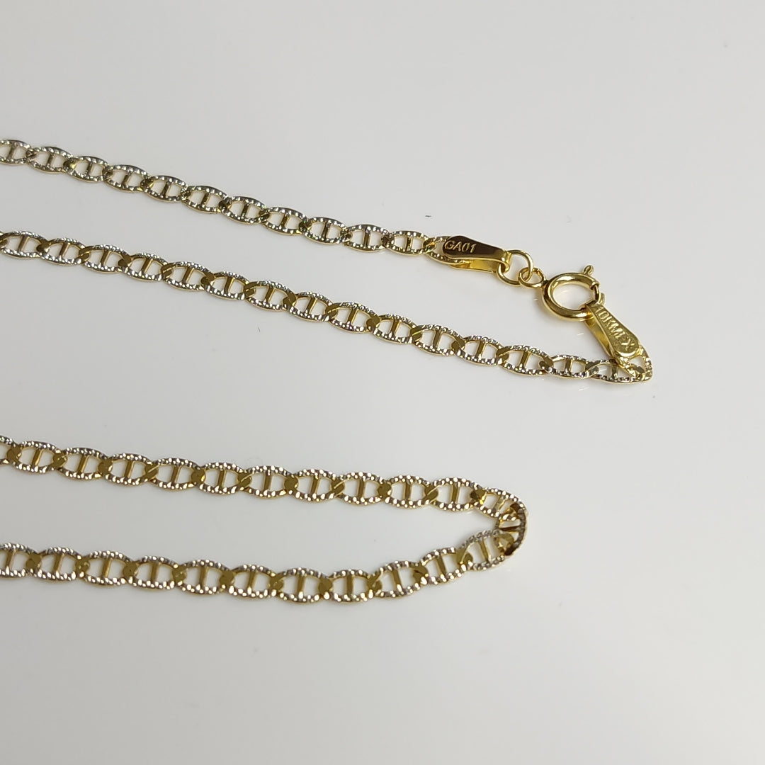 CADENAS TEJIDO GUCHI DIAMANTADO ORO 10K 55 CM 3.9 GR (NUEVO)