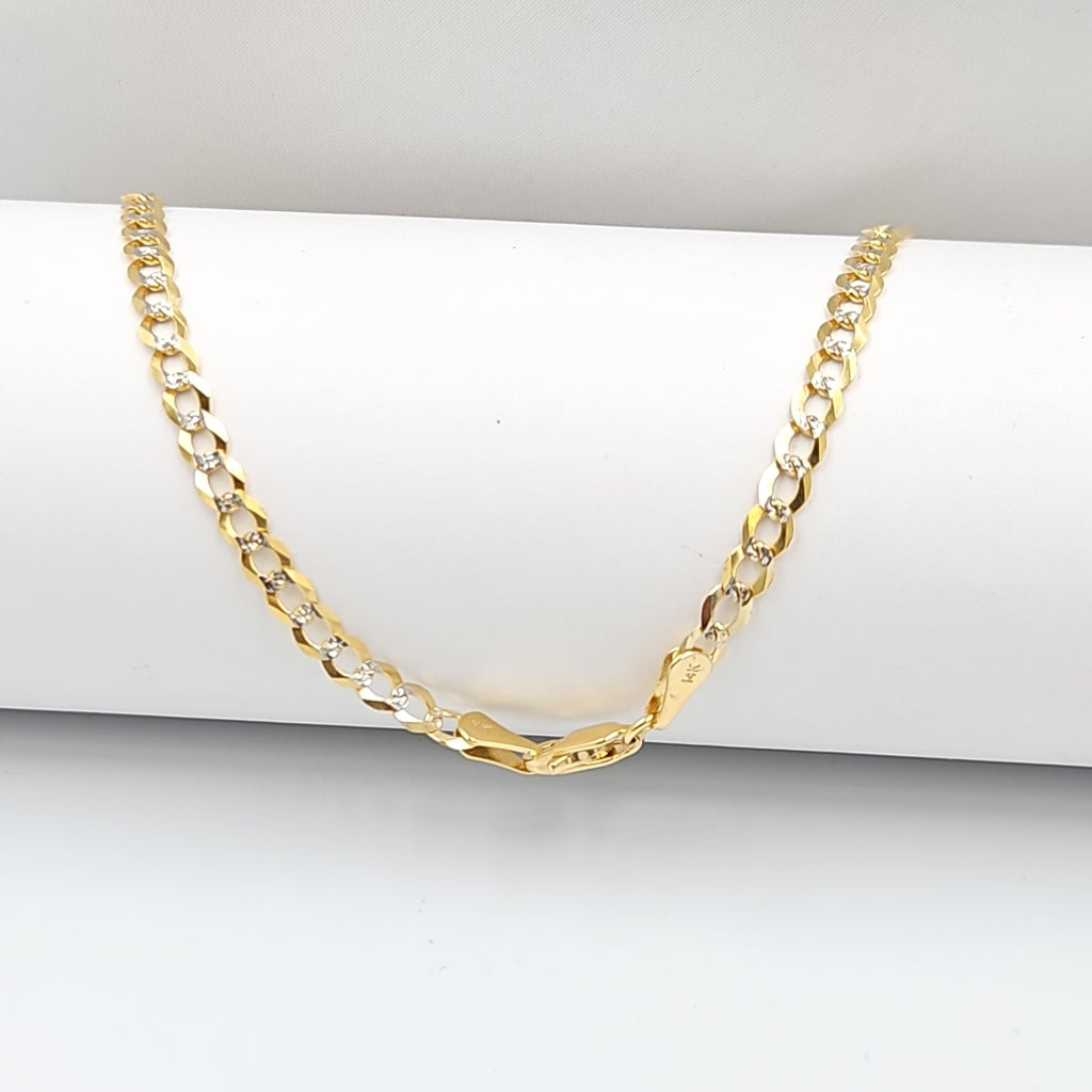 CADENAS BARBADA DIAMANTADA ORO 14K 55 CM 8.9 GR (NUEVO)