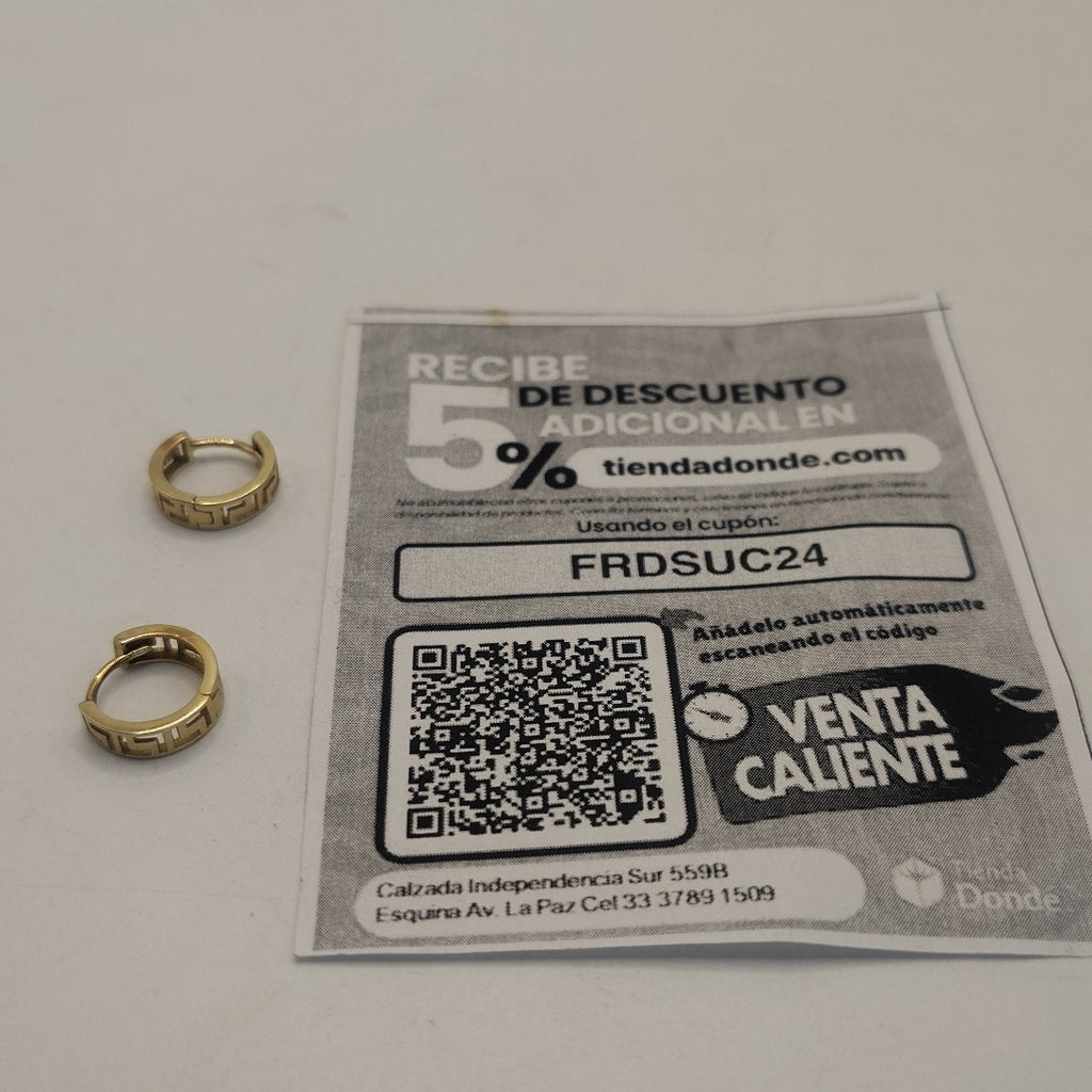 ARETES PAR ORO 14 K 1,30 GRMS (SEMINUEVO)