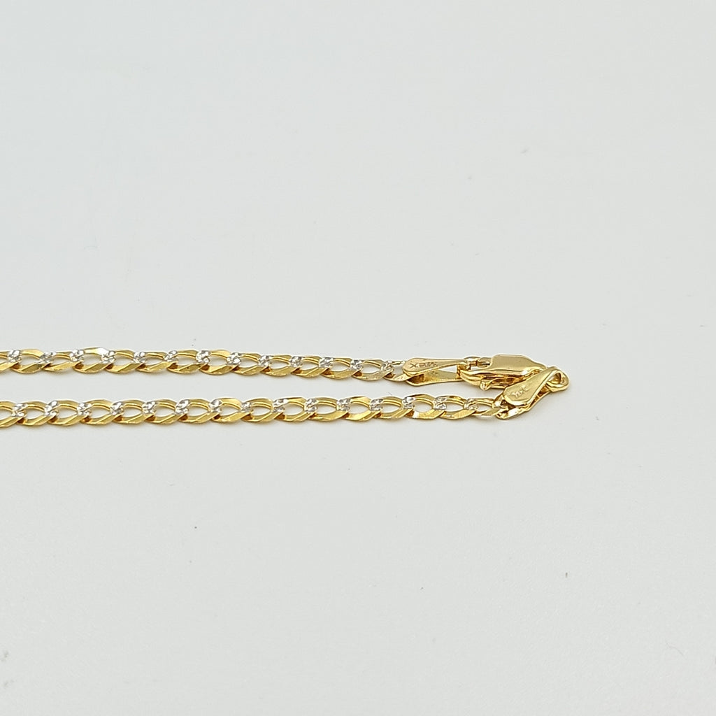CADENAS BARBADA DIAMANTADA ORO 14K 55 CM 8.9 GR (NUEVO)