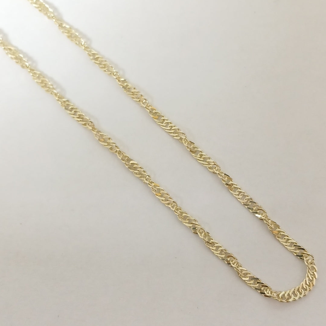 CADENAS TEJIDO MEDIO TORZAL ORO 10K 50 CM 4.1 GR (NUEVO)