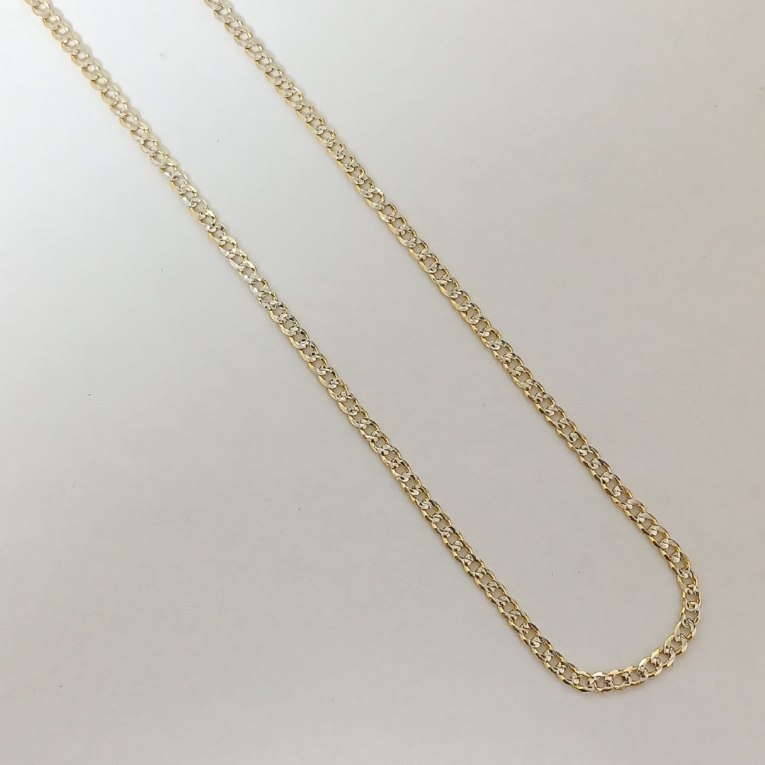 CADENAS BARBADA DIAMANTADA ORO 14K 60 CM 6.1 GR (NUEVO)