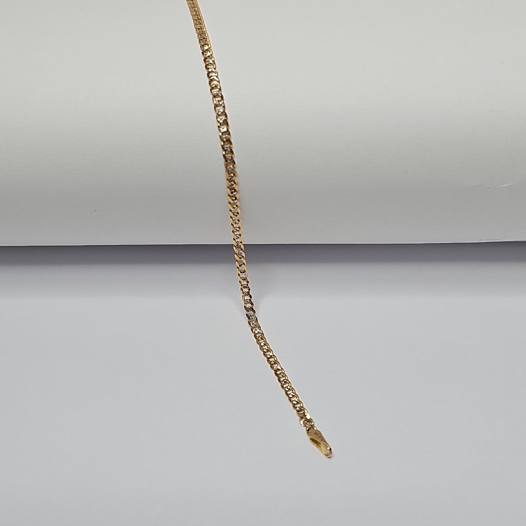 PULSERAS BARBADA DIAMANTADA ORO 14K 18 CM 2.4 GR (NUEVO)