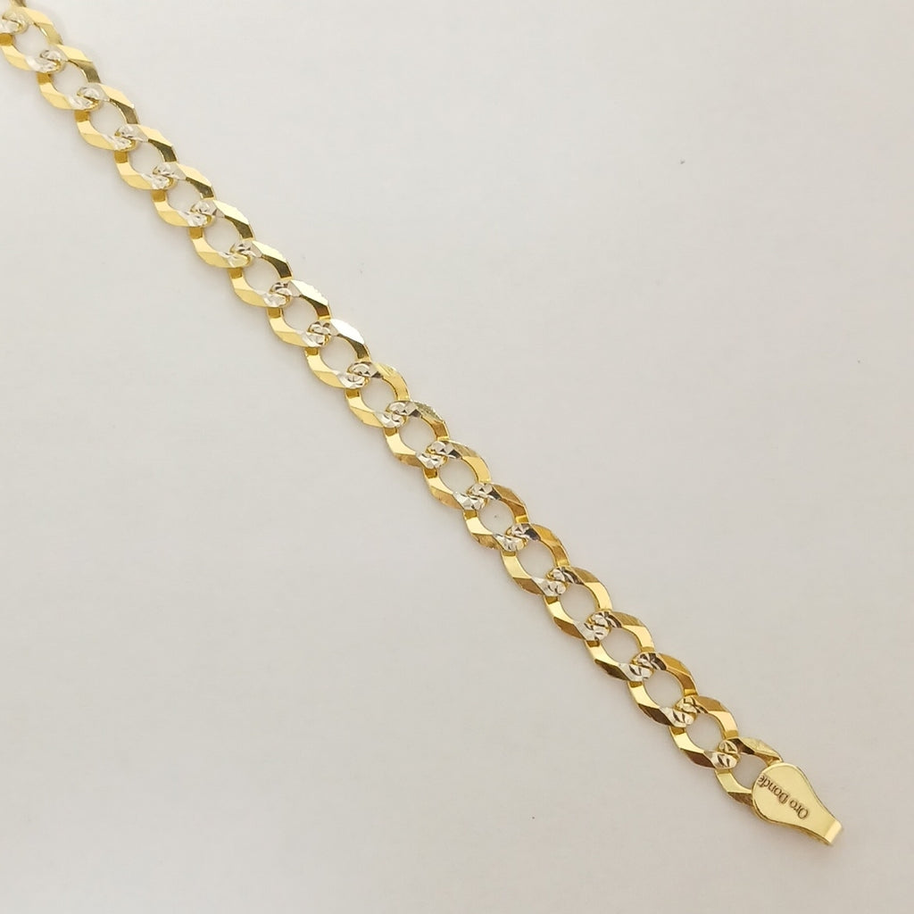PULSERAS TEJIDO BARBADA DIAMANTADA ORO 14K 16 CM 5.7 GR (NUEVO)