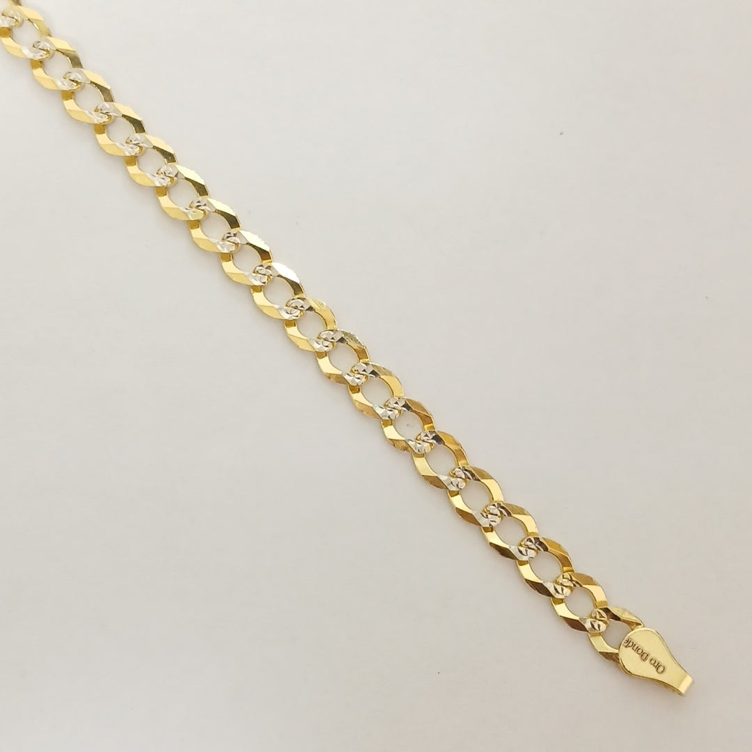 PULSERAS TEJIDO BARBADA DIAMANTADA ORO 14K 16 CM 5.7 GR (NUEVO)