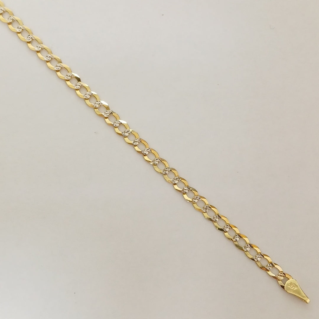 PULSERAS BARBADA DIAMANTADA ORO 14K 21 CM 3.6 GR (NUEVO)