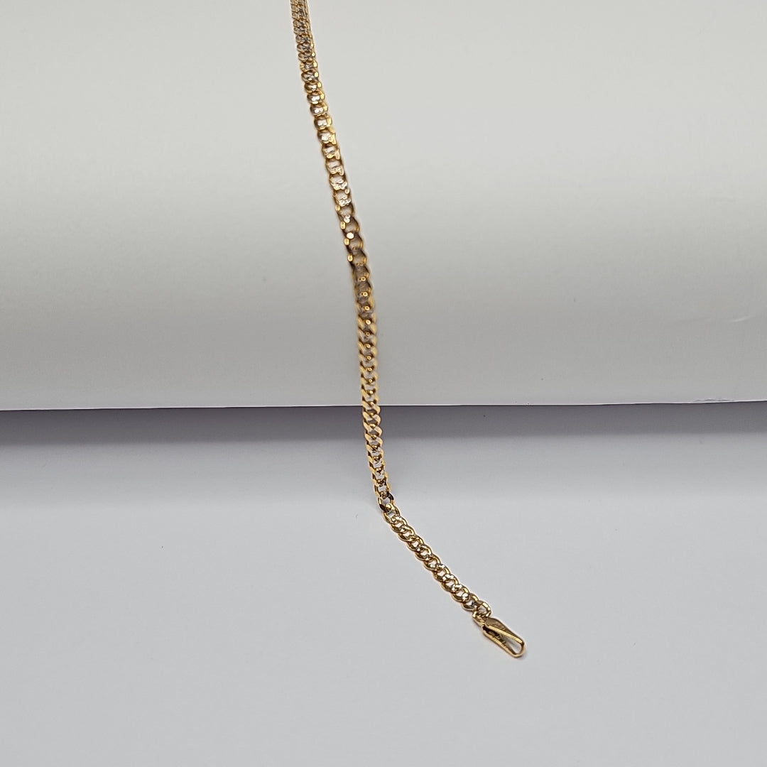 PULSERAS BARBADA DIAMANTADA ORO 14K 18 CM 2.1 GR (NUEVO)