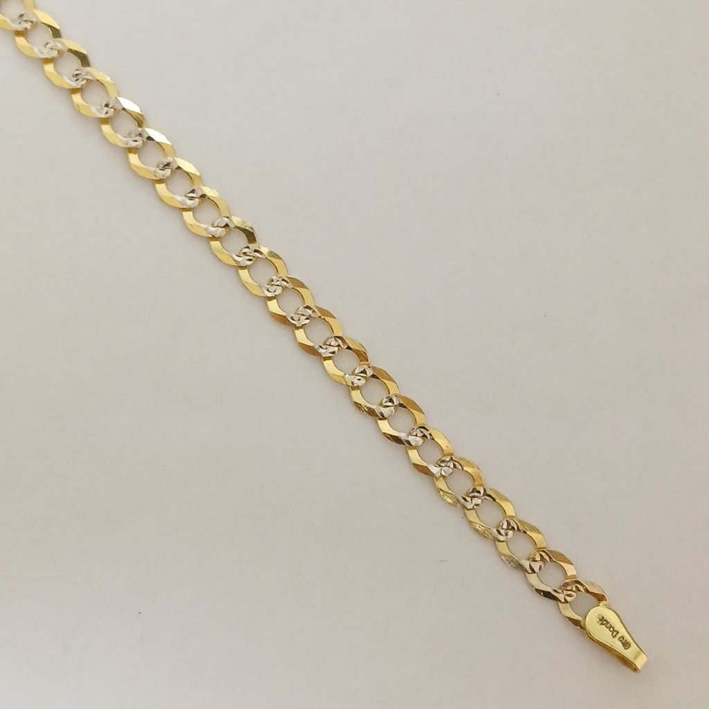PULSERAS TEJIDO BARBADA DIAMANTADA ORO 14K 21 CM 4.9 GR (NUEVO)