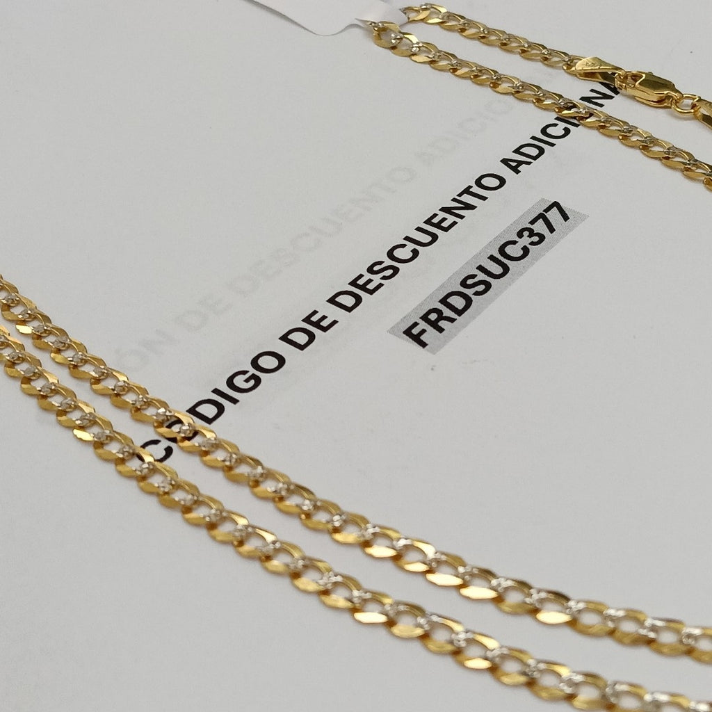 CADENAS BARBADA DIAMANTADA ORO 14K 60 CM 9.5 GR (NUEVO)