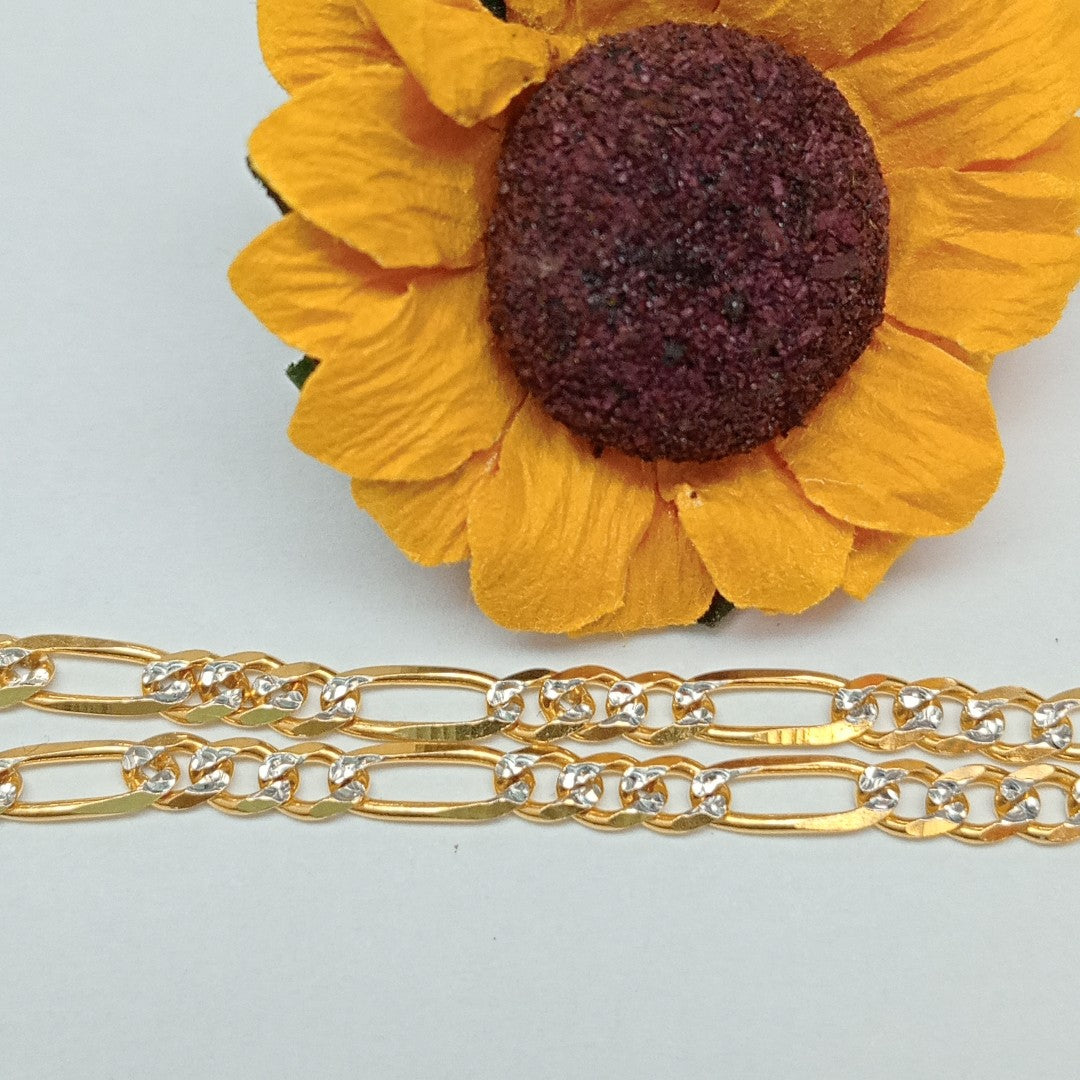 PULSERAS 3X1 DIAMANTADA ORO 14K 18 CM 3 GR (NUEVO)