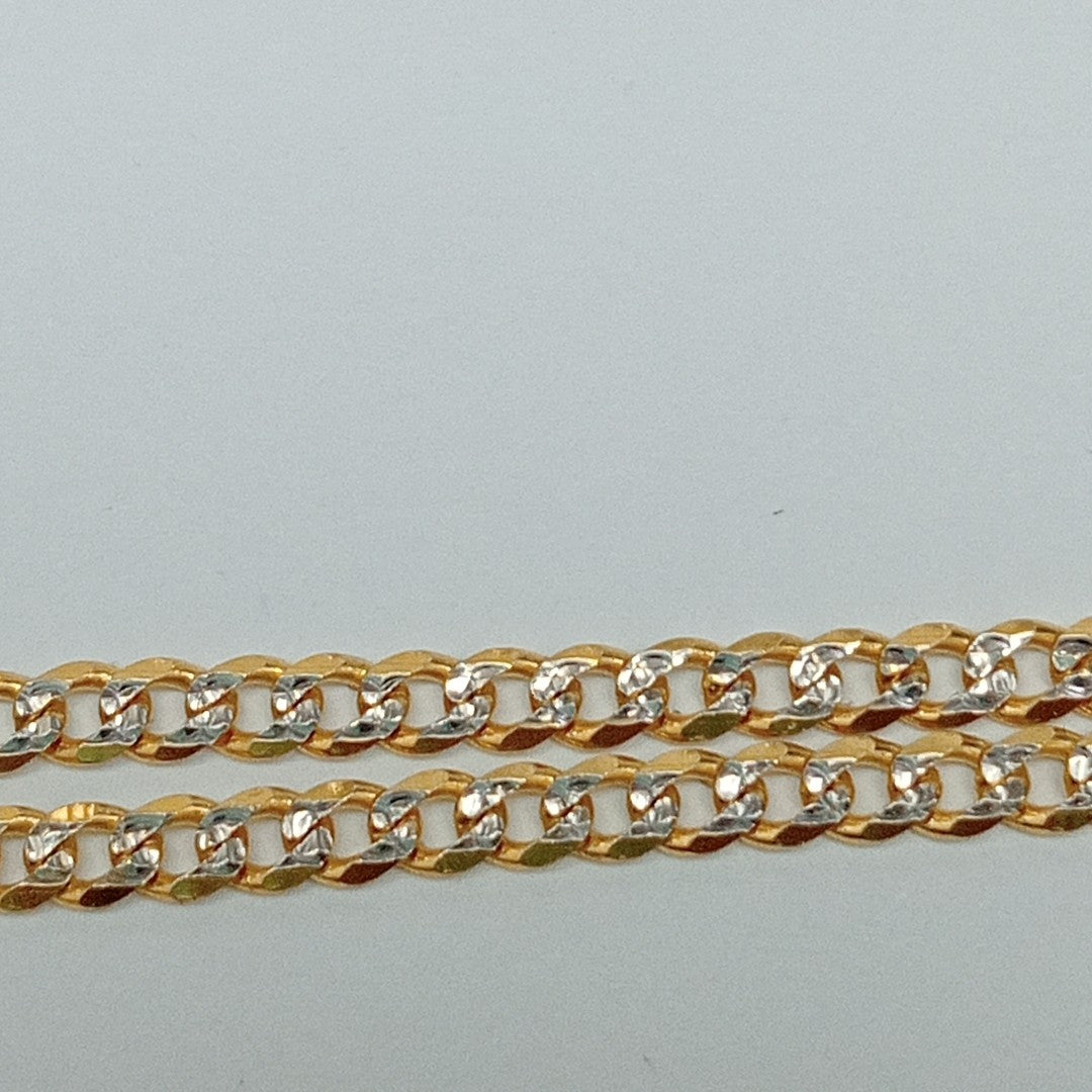 PULSERAS BARBADA DIAMANTADA ORO 14K 18 CM 2.4 GR (NUEVO)