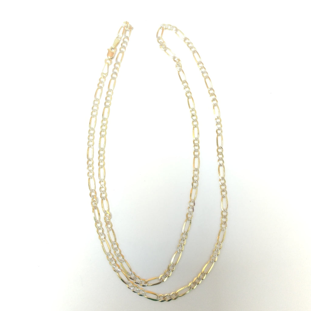 CADENAS TEJIDO 3X1 DIAMANTADO ORO 10K 60 CM 6.9 GR (NUEVO)